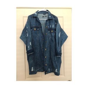 Distressed jean jacket